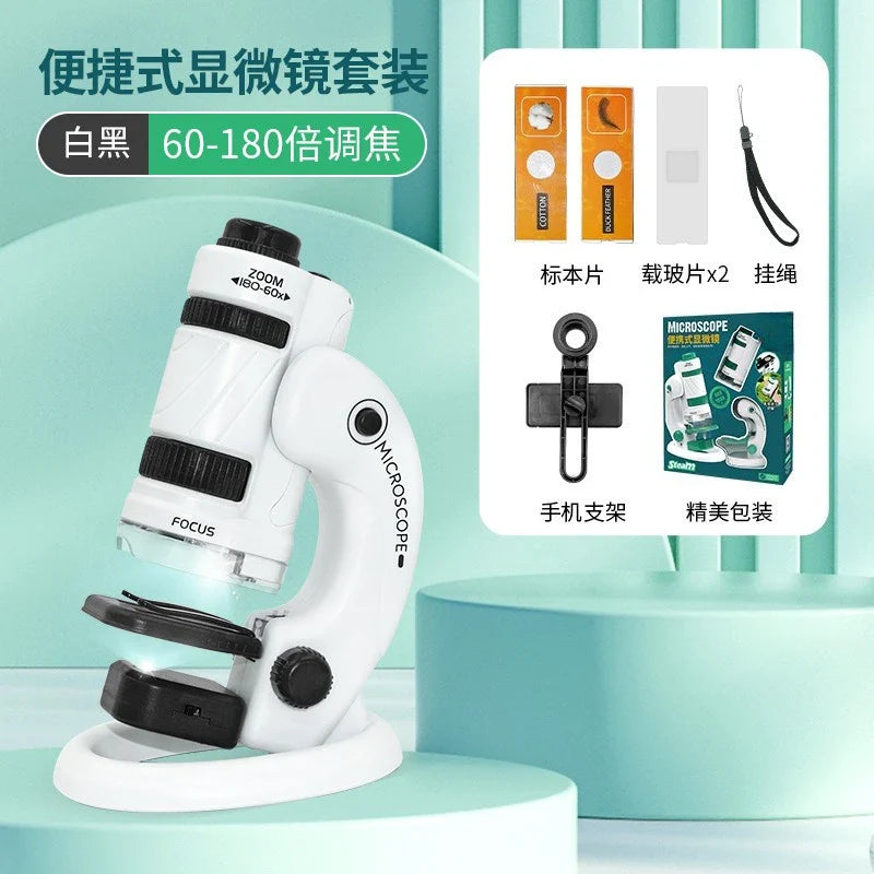 High definition 1200 times microscope toy set for primary and secondary school students science experiment puzzle science and