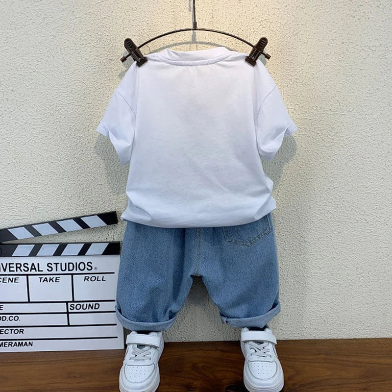 New Selling Summer Baby Boys Clothing Sets Tops bear T-shirt +Short Pants 2 Pieces Set Kids - Boys Summer & Party Dresses