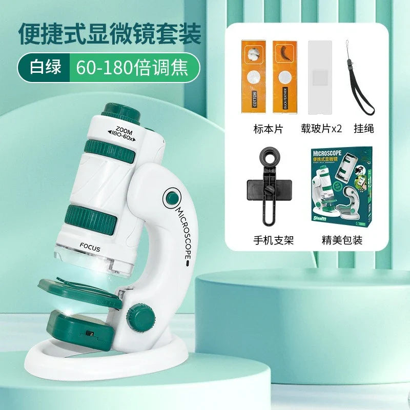 High definition 1200 times microscope toy set for primary and secondary school students science experiment puzzle science and