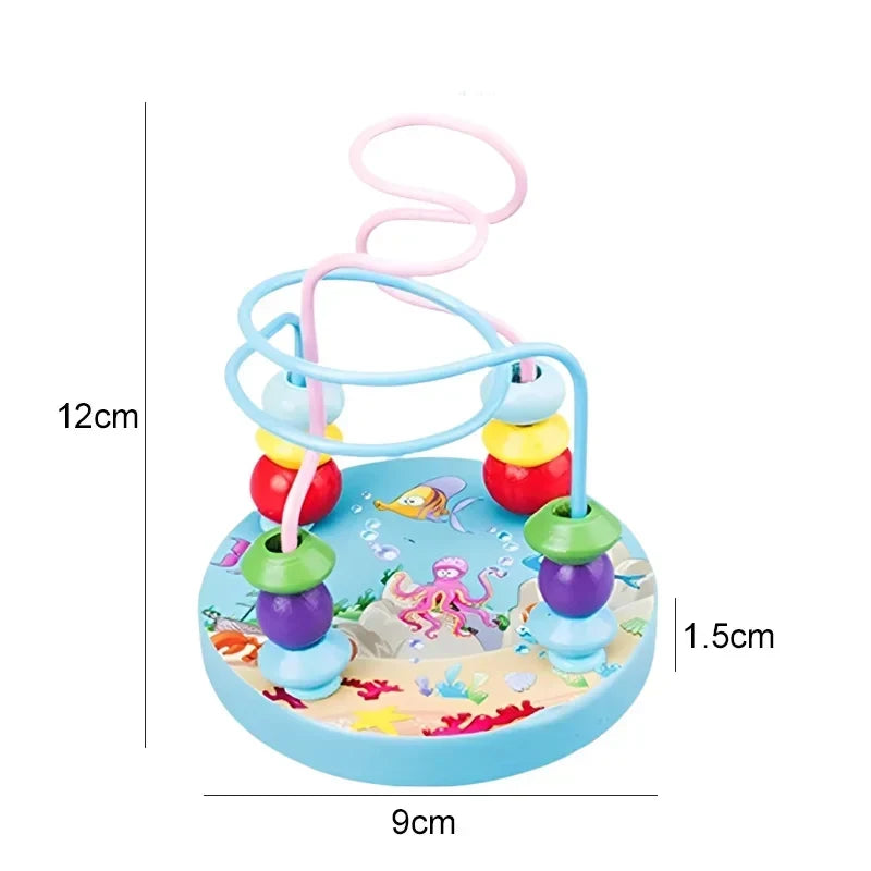 Children Wooden Toys Shape Matching Kids Montessori Early Education Toy Clock Rainbow Tower Caterpillar Around Beads Gifts TMZ