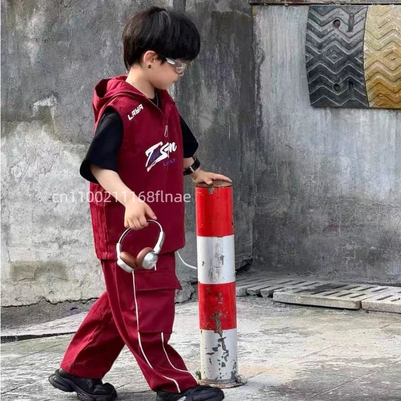 Street Dance Children's Trendy Clothing, Girls' Jazz Dance Clothing, Hip-hop Boys' Sets, Runway Performance Costumes - Boys
