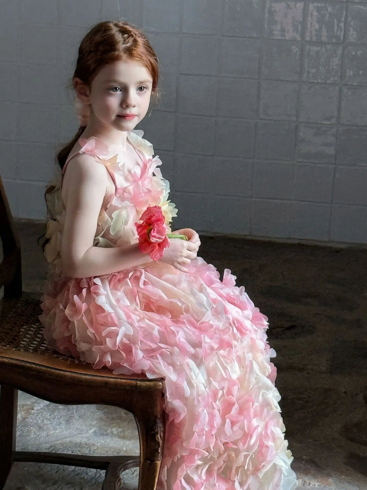 Children Heavy Industry Flower Dress Girls Birthday Banquet Princess Dress Children High End Performance Dress