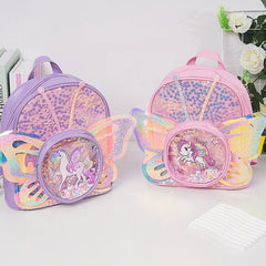 Fashionable Kid Bag for Girl Cartoon Unicorn Sequin Laser Butterfly Wings Backpack Girl School Backpack Mochila Infantil Menina