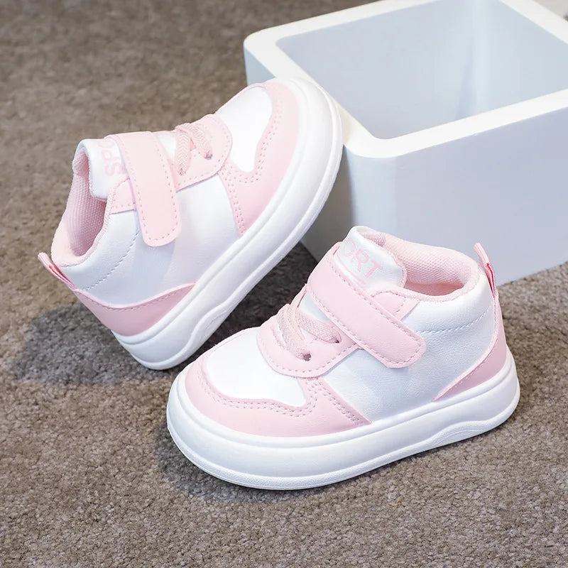 Fashion Kids Sneakers Spring Autumn High Top Breathable Casual Shoes Girls Non-slip Board Shoes Boys Outdoors Basketball Shoes