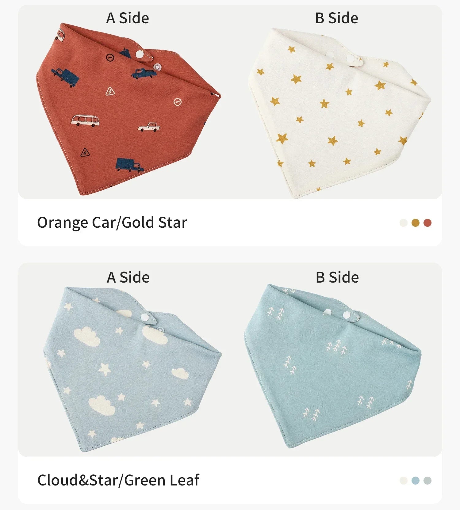 Baby Bib bib Bibs Skin-friendly Infant Soft Saliva Towel Triangular Type Kids Handkerchief 100% Cotton Double-sided Printed 3-8Y