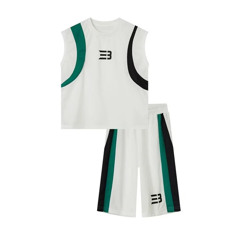 Boys Basketball Suit Summer Sportswear Comfortable Suit Vest Lightweight Shorts Children's Korean Version Handsome Two-piece