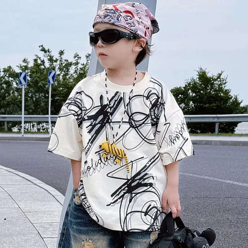 Summer children boys fashion casual T shirt hole jeans sets suits - Boys Summer & Party Dresses - Baby's World (view 9)