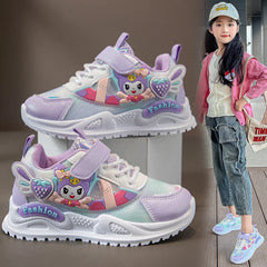 2025 New Kids Running Shoes Breathable Mesh Lightweight Casual Sneakers for Boys Girls Princess Cartoon Design