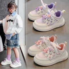 Girls' mesh shoes 2025 Spring and Autumn new children's sports shoes mesh breathable girls' casual shoes board shoes