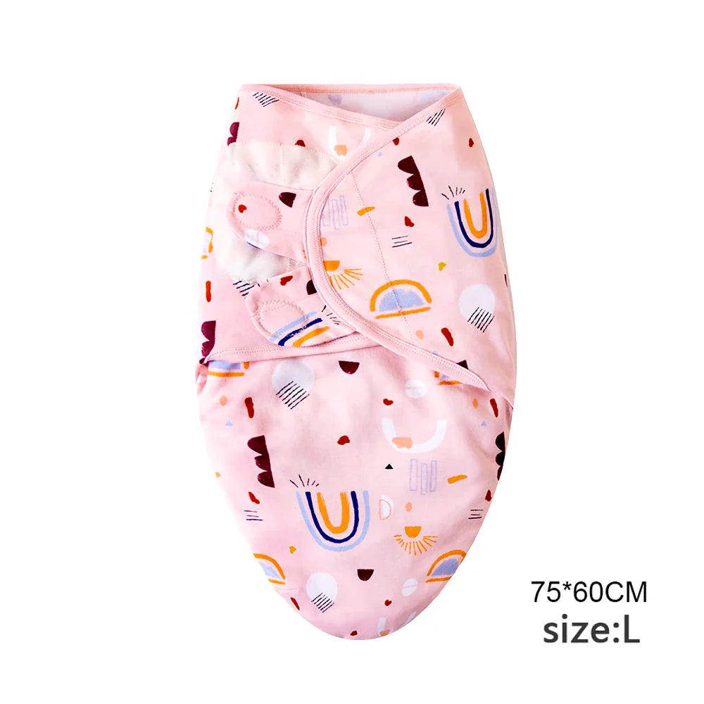 Pure cotton skin-friendly newborn baby wrap, easy to wear with, easy to change diapers, with a cap, give baby more protection