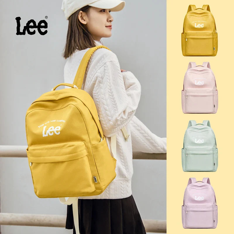 LEE Unisex Large Capacity Laptop School Bag for Women Man Leisure Oxford Waterproof Travel Backpack Candy Color Bookbag Trip