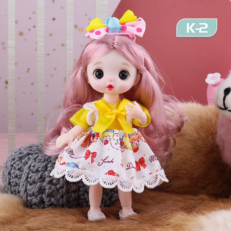 13 Movable Joints Cute Face Realistic Big 17cm BJD Doll Eyeball And Fashion Clothes Suit With Shoes Lolita Princess Doll Toy