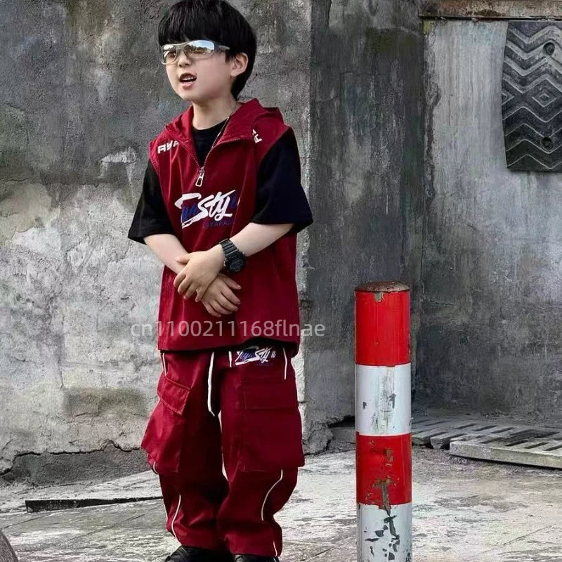 Street Dance Children's Trendy Clothing, Girls' Jazz Dance Clothing, Hip-hop Boys' Sets, Runway Performance Costumes - Boys