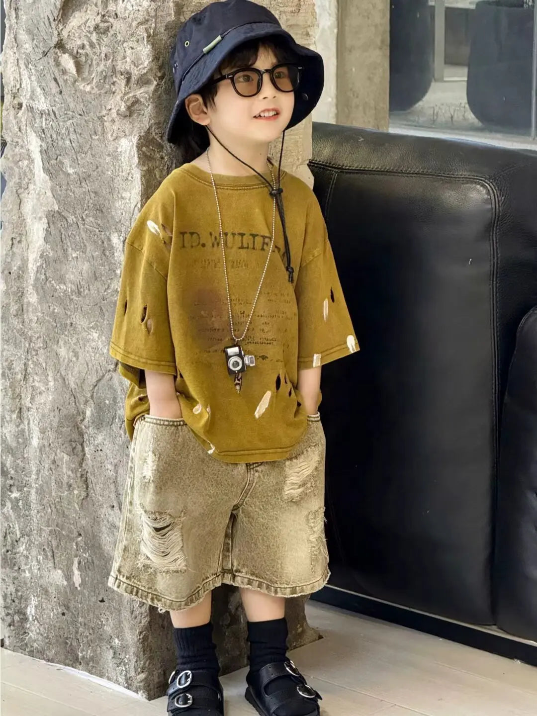 Boys Clothing Set Korean Loose Shirts+shorts 2pcs/set Sport Suits for Kids Teenager Tracksuits Casual Baby Outfits Clothes