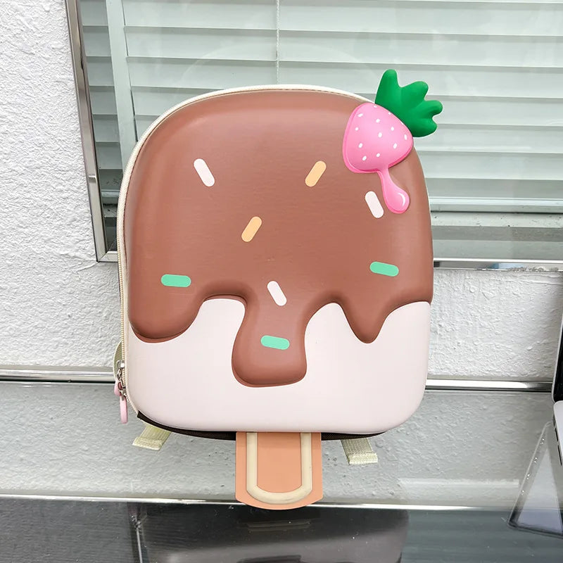2024 New Korean Version Ice cream Shape Children's Backpack Kindergarten Schoolbag 3-5 Years Old Boys Girls Cute Children Bag