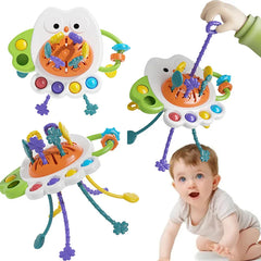 Montessori Sensory Development Baby Toys owl Pull String Finger Grasp Training Early Learning Education Toys For 10 Months+ Baby