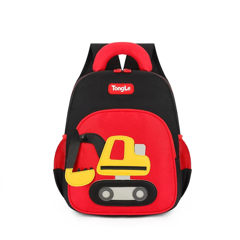 Water-proof Oxford son garden primary school pupil's school bag cartoon cute excavator private shoulders children backpack
