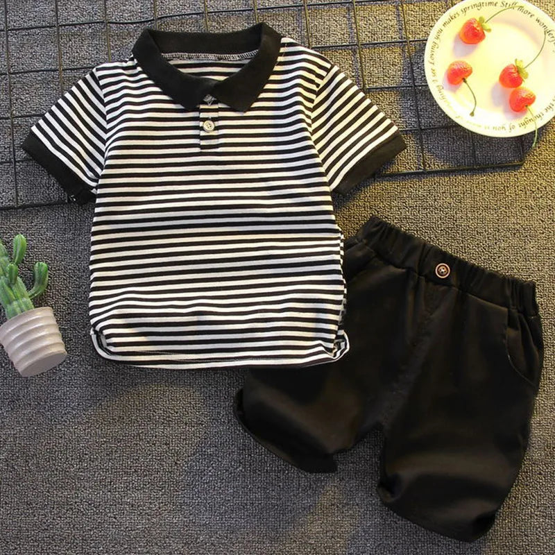 Fashion Boys Clothes Sets Toddler Kids Polo T-shirt + Shorts Children's Clothes - Boys Summer & Party Dresses - Baby's World