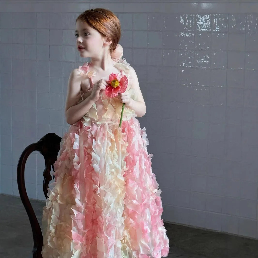 Children Heavy Industry Flower Dress Girls Birthday Banquet Princess Dress Children High End Performance Dress