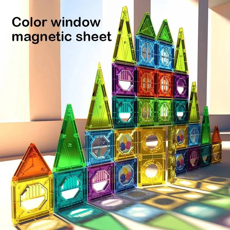 Magnetic Building Blocks Magnet Tiles Marble Run Race Track Blocks Model Construction Set Educational Magnet Toys for Children
