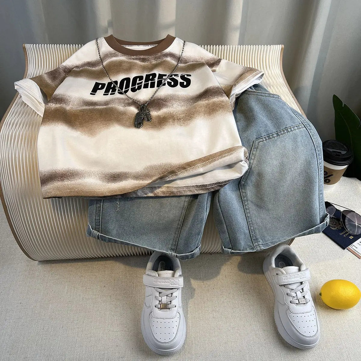 Korean Children Summer - Korean Children's Summer Clothes Kids Set Outfits Boys 2025 Handsome Sleeveless&Short Sleeved