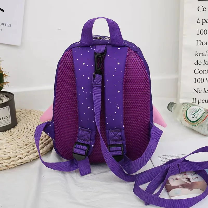 Kids Space Rocket Printed Children's Backpack Traction Rope Anti-lost Lightweight Kindergarten Schoolbag Early Education Bag