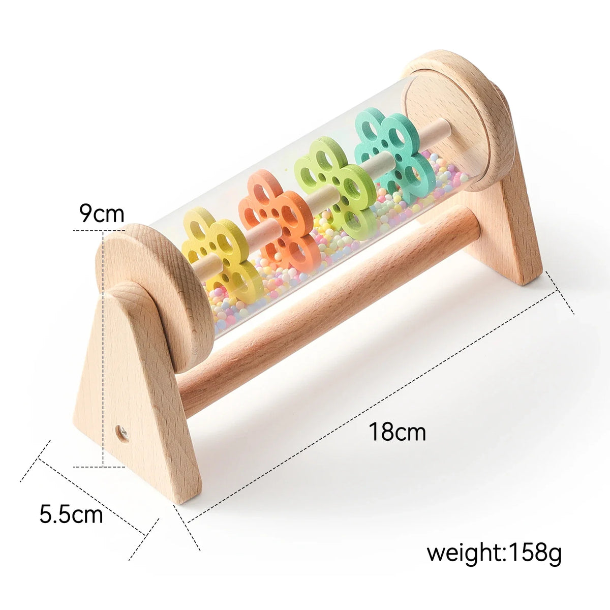 Montessori Rain Stick - Montessori Baby Rain Stick Rainbow Hourglass Rain Music Rattle Baby Educational Toy Colorful