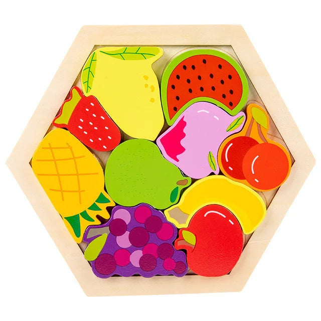 Baby Toy Wooden jigsaw Puzzle Creative 3D Puzzle for Children's Intelligence Development Early Educational toys for Children
