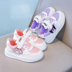 Sanrio Children Cartoon Kawaii Kuromi Melody Casual Board Shoes Spring Autumn Casual Sneakers Anti Slip Soft Sole Sports Shoes