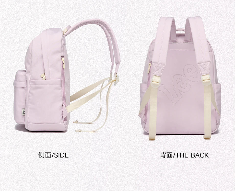 LEE Unisex Large Capacity Laptop School Bag for Women Man Leisure Oxford Waterproof Travel Backpack Candy Color Bookbag Trip
