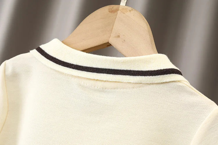 Boys Summer Clothing Children's Short Sleeved Set New Children's And Boys Baby Striped Polo Shirt Two-Piece Set - Boys
