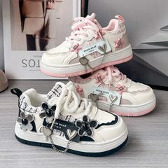Pink Star Girls Sneaker Children Shoes Thick Sole Autumn Luxury Kids Casual Sneaker Comfortable Cute Sports Shoes for Girls
