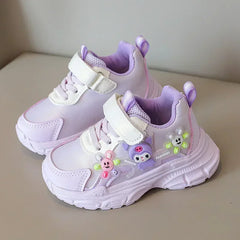 Sanrio hello kitty  cartoon running shoes children casual shoes lights kuromi Autumn and winter LED sneakers sports shoes
