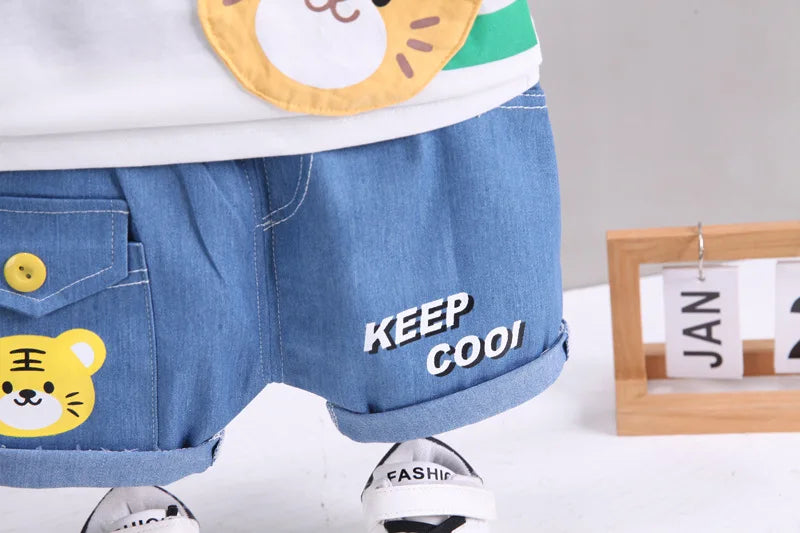 Summer Boys Clothing - Summer Baby Boys Clothing Sets Cartoon Bear Cotton T-Shirt + Shorts Suits for Baby Kids Tracksuits