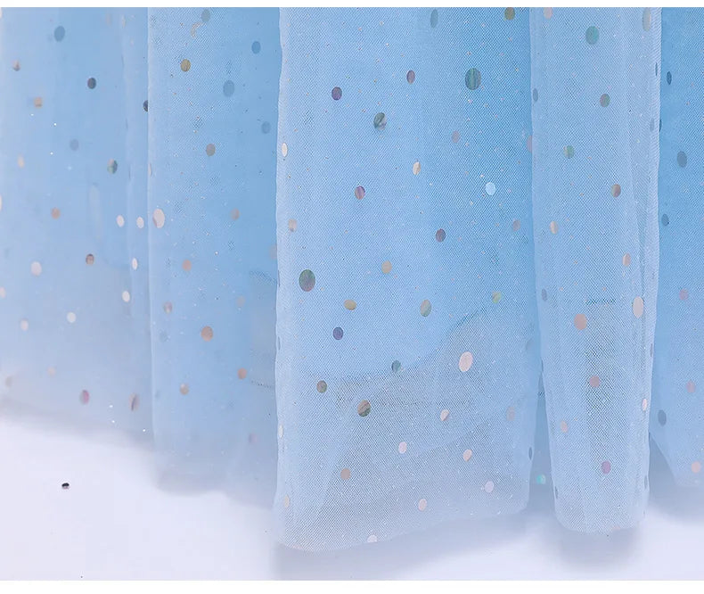 Birthday Party Princess Dress Girl Summer Girl Halloween Carnival Cosplay Elsa Costume Holiday Party Dreamy Sequin Fancy Gown