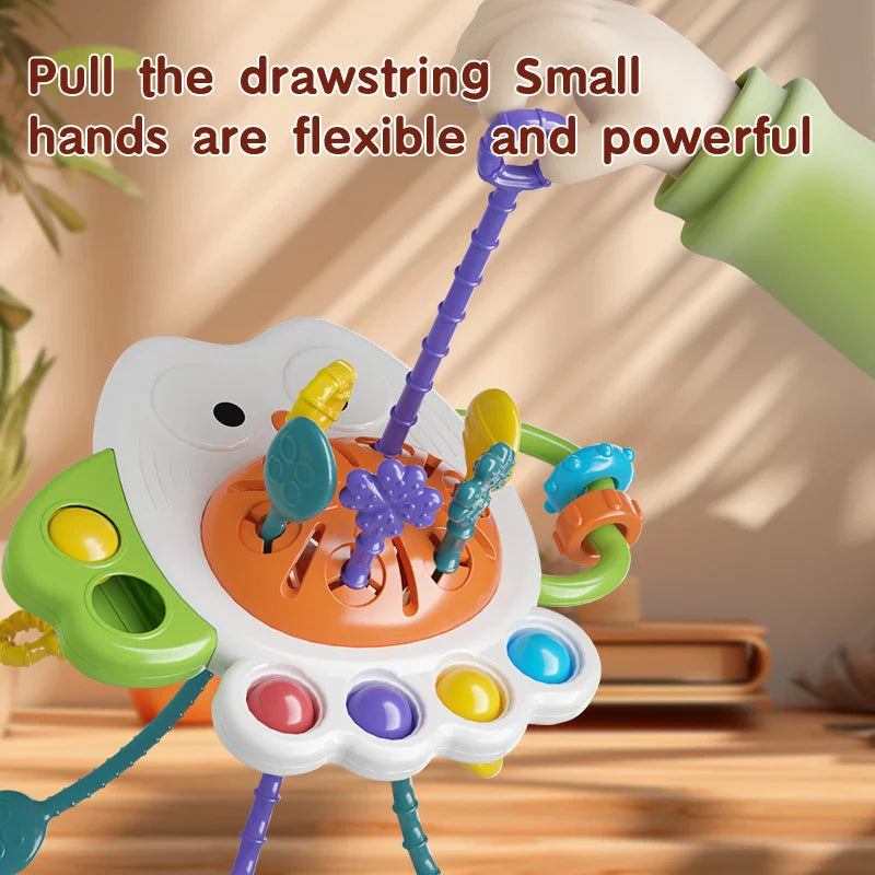 Montessori Sensory Development Baby Toys owl Pull String Finger Grasp Training Early Learning Education Toys For 10 Months+ Baby