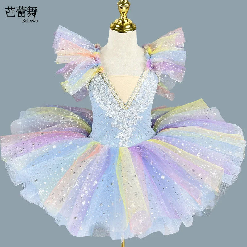 Summer Party Girls Dresses Kids Clothes Vestidos Princess Outfit Girl Dress Tutu Stage Ballet Leotards Dance Costumes Ballerine
