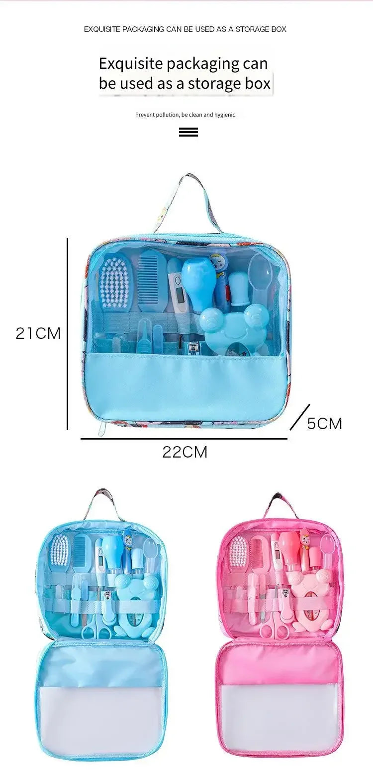 13 Pcs Portable Baby Healthcare Kit Professional Nursing Tools Newborn Daily Care Set Including Nail Clipper Manicure Supplies