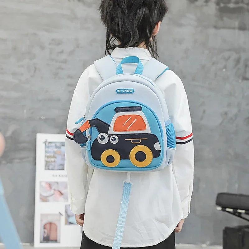 Cute Excavator School Bags for Boys Kids Cartoon School Backpack Breathable Waterproof Kindergarten Bag Mochila Infantil Kawaii