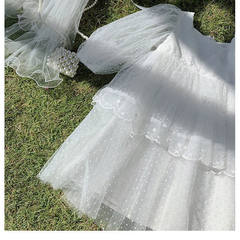 Summer Girl Dress Elegant Flower Lace Dress For Girl Princess Party Wedding Dress Ceremony Prom Gown Communion Clothes 1-6Y