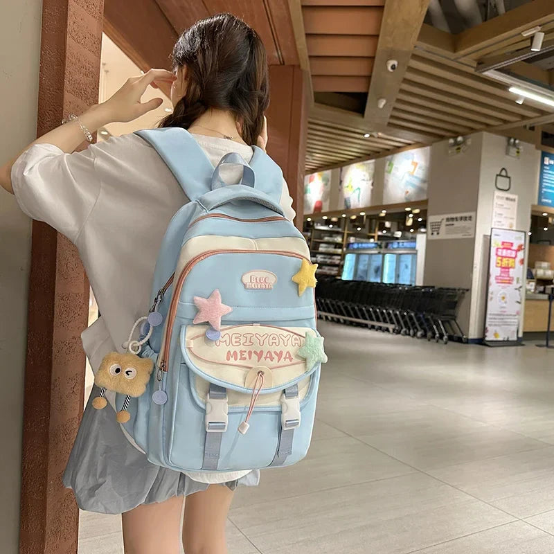 School Bags For Girls Japanese Style Kawaii For Large New Nylon Shoulder Bag Backpack School Set For Kinder Girl Kids Schoolbags