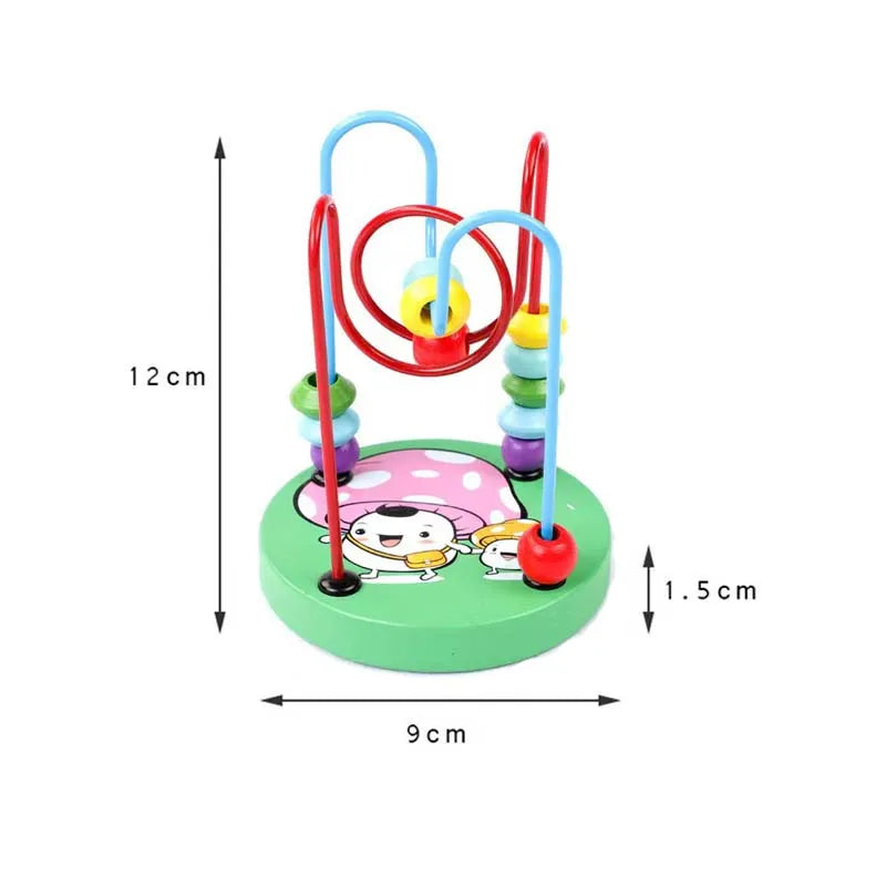 Baby Montessori Educational Math Toy Kids Circles Bead Wire Maze Roller Coaster for Children Montessori Wooden Toys Wood Puzzles