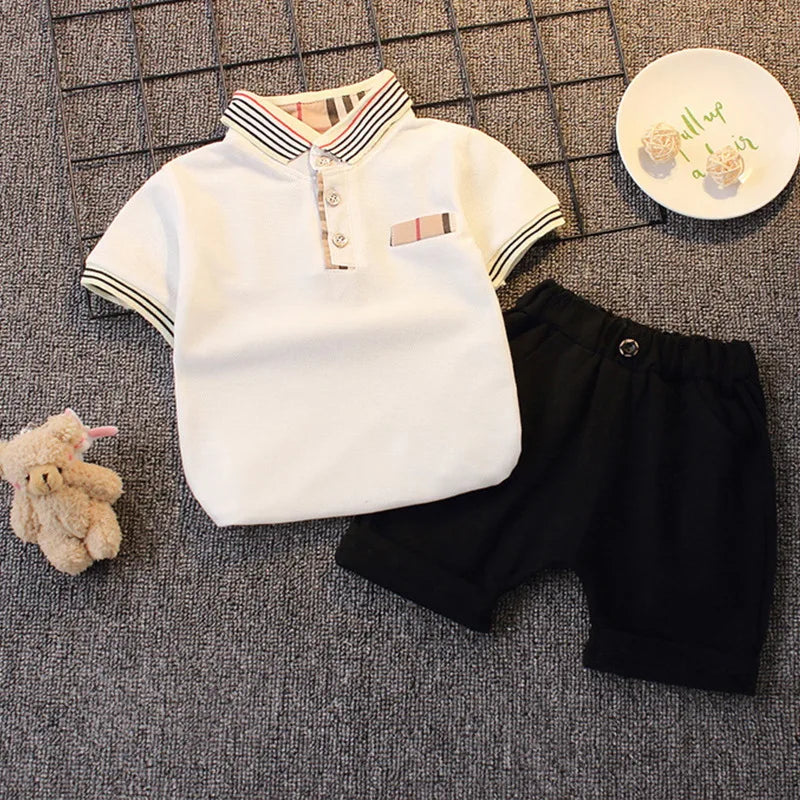 Fashion Boys Clothes Sets Toddler Kids Polo T-shirt + Shorts Children's Clothes - Boys Summer & Party Dresses - Baby's World