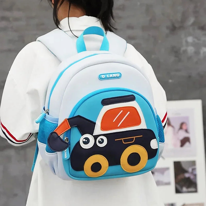 Cute Excavator School Bags for Boys Kids Cartoon School Backpack Breathable Waterproof Kindergarten Bag Mochila Infantil Kawaii