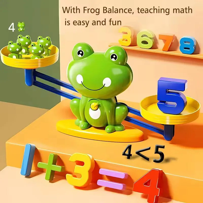 Children's Montessori Math Toy Funny Frog Scale Balance Toy Early Education Number Learning Puzzle Toys Teaching Material Gift