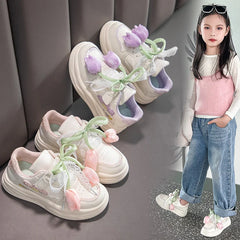 2025 Fashionable Comfortable Spring Autumn Children's Floral Casual Sneakers for Girls Children's Sports Shoe