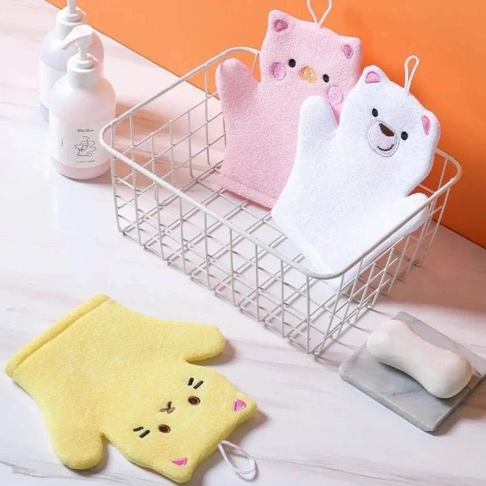 Cute Body Skin Cleaner Baby Bath Sponge Cartoon Foaming Childrens Bath Towel Dead Skin Remover Body Clean Sponge Kids