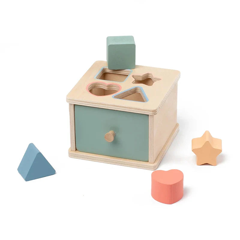 Wooden Color Shape Sorting Toys Drawer Box Busy Board Matching Game Fine Motor Sensory Toys Montessori Learning For Baby