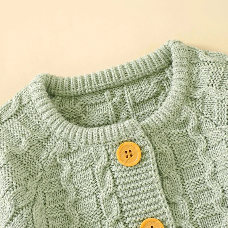 Winter Baby Rompers Clothes Solid Long Sleeve Knitted Newborn Boys Girls Jumpsuits Hats Outfits Sets 0-18m Autumn Infant Costume