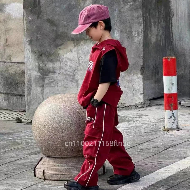 Street Dance Children's Trendy Clothing, Girls' Jazz Dance Clothing, Hip-hop Boys' Sets, Runway Performance Costumes - Boys